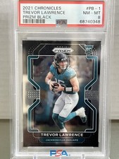 2021 Panini Chronicles Prizm Black #PB-1 Trevor Lawrence Rookie Card RC PSA 8