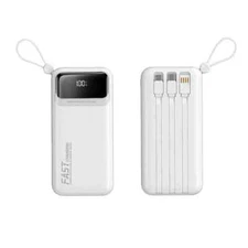 30000mAh Portable Power Bank With Fast Charging 4-Cable For Apple Android Type-C