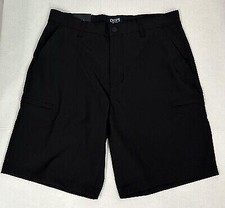 NEW Chaps Men's Performance Shorts Black Comfort Stretch Zippered Pocket 36 38