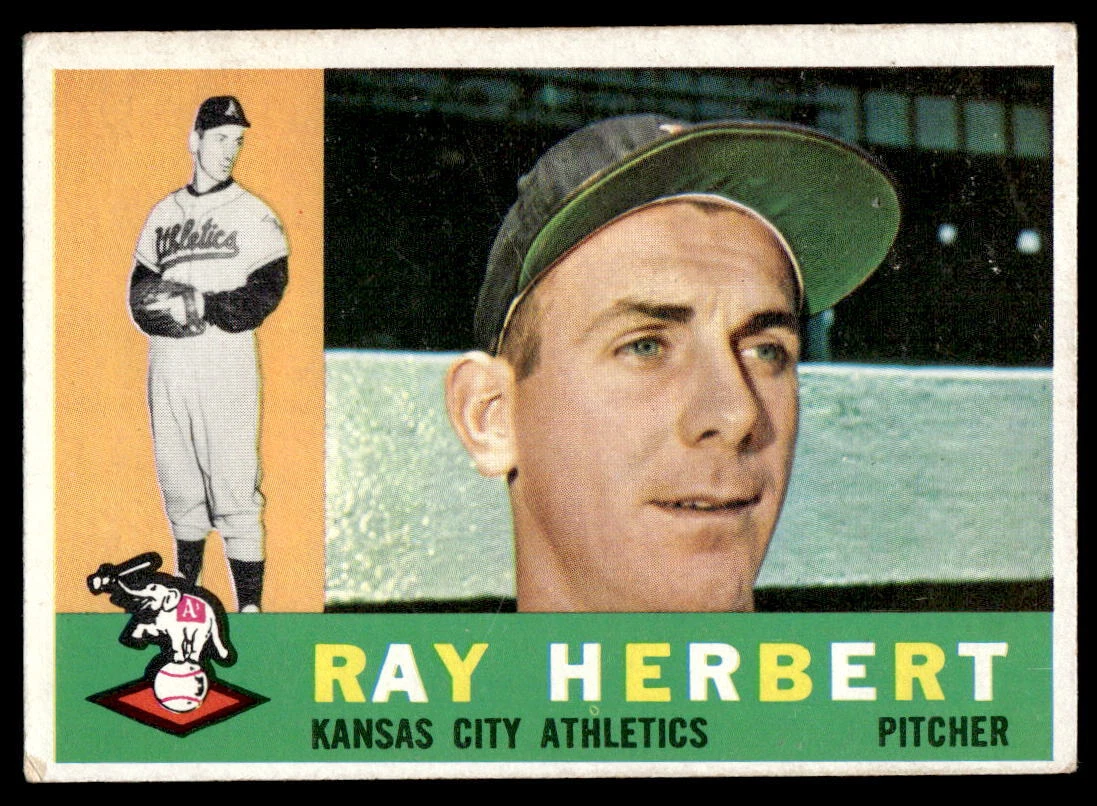 1960 Topps #252 Ray Herbert Kansas City Athletics VG-VGEX+ SET BREAK!