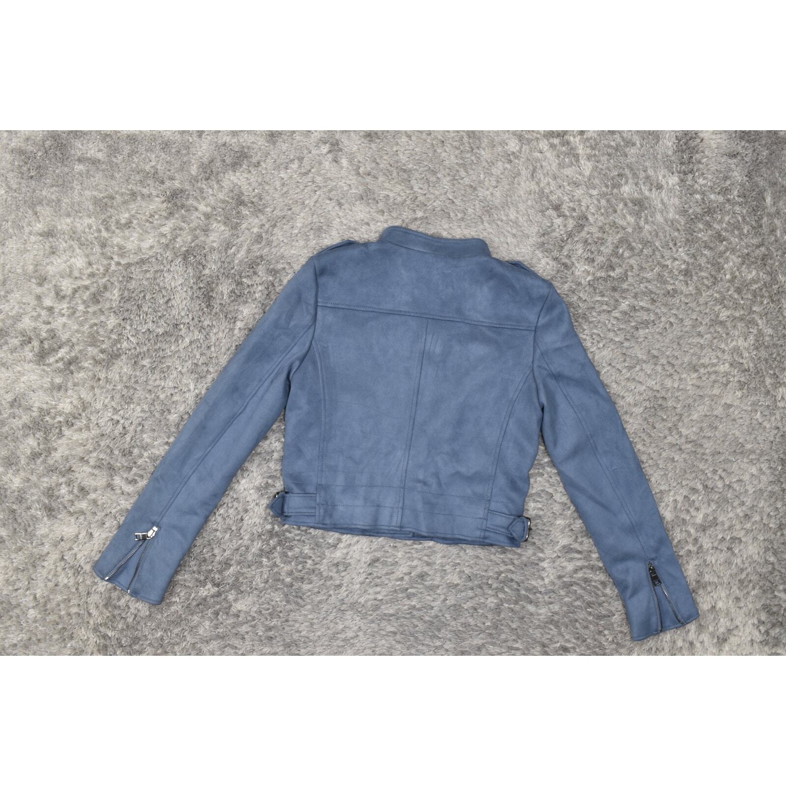 Banana Republic Blue Basic Jacket Crop Microfiber… - image 3