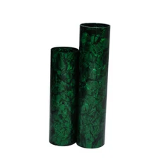 2Pcs Drum Wrap 0.5mm Musical Instrument Deco Sheet Diamond Green 10x60 & 16x60''
