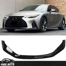 For 21-25 Lexus IS350 F Sport Front Bumper Lip Splitter ABS Gloss Black