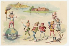 Fuller Warren Stoves Brownies & Uncle Sam Graphics 1880's Advertising Trade Card