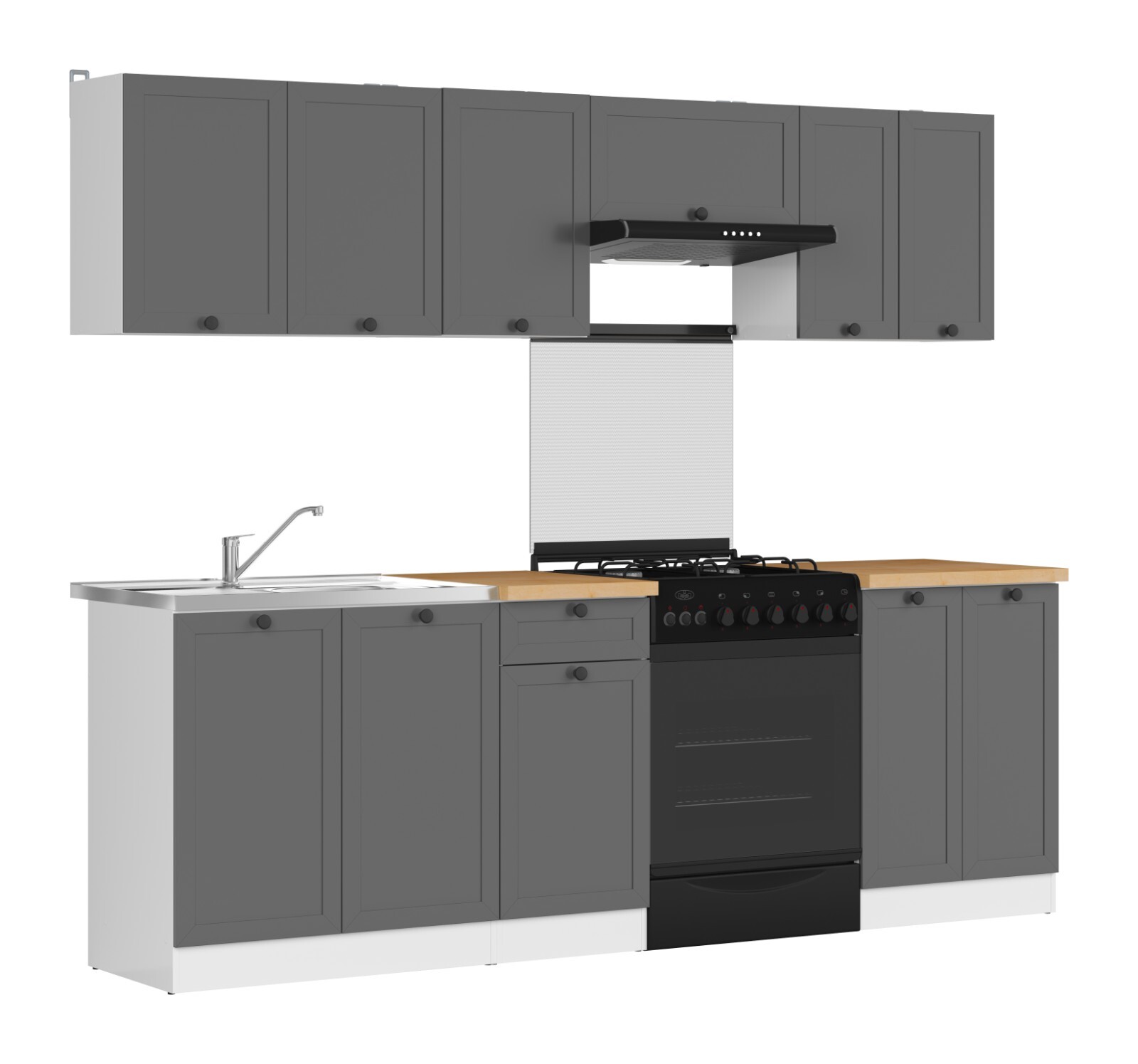 7 kitchen units set, grey matt fronts, kitchen units Junona 240cm eBay