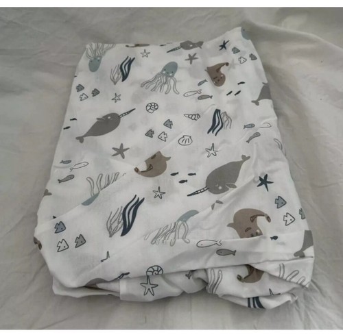 Trend Lab 3-Piece Sea Babies Crib Bedding Set - 100% Cotton - Narwhal Seal & Jel - Picture 7 of 7
