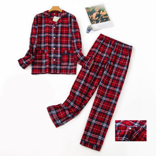 Women 100% Cotton Flannel Pajamas Set Long Sleeve Button-Down Sleepwear Pyjamas - Picture 4 of 41