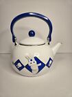 Tea Pot 1999 Pillsbury Doughboy 2qt Chef Style Blue On White Kettle