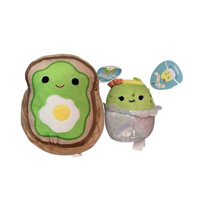 Squishmallows Lot Avocado Toast Sinclair Breakfast Burrito Anjara Plush Toys NWT