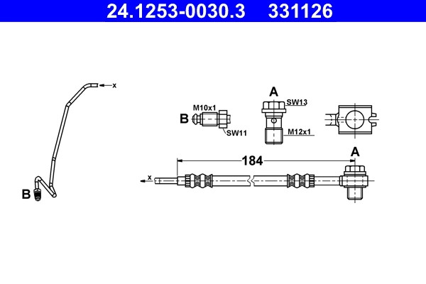 Bremsleitung ATE 24.1253-0030.3 Skoda 8E0 611 763 C VAG 8E0 611 763 C-image