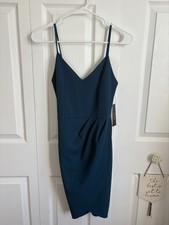 Lulus Women's Forever Yours Bodycon Wrap Dress Small spaghetti strap Pullover