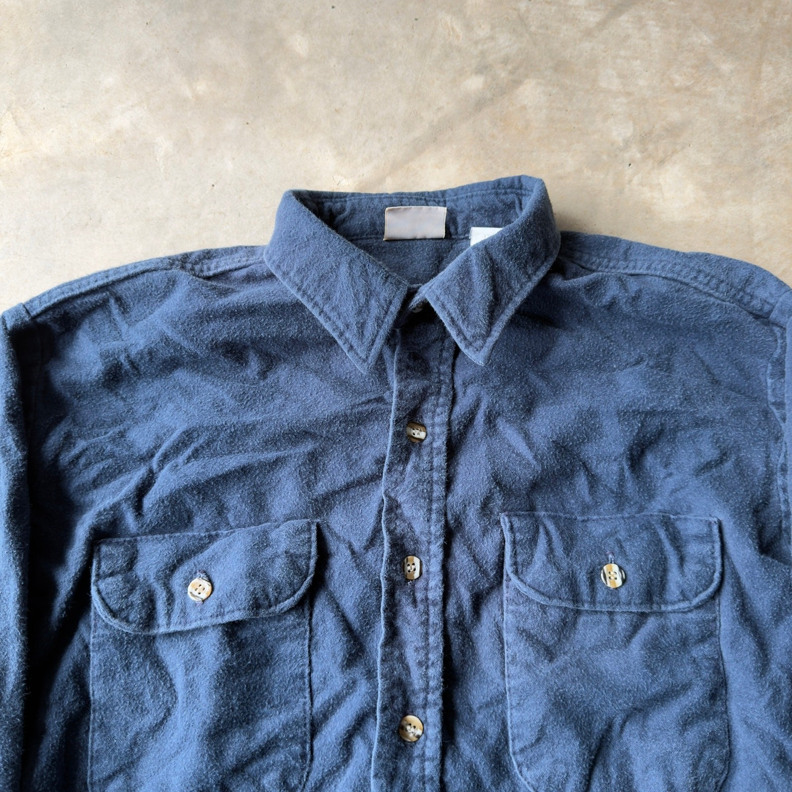 Vintage 90S Five Brother Blue Flannel Button Up Shirt Casual Mens Large