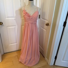 PEACHY PINK FORMAL NWT Watters And Watters Peach Chiffon Dress Size 12 Womens