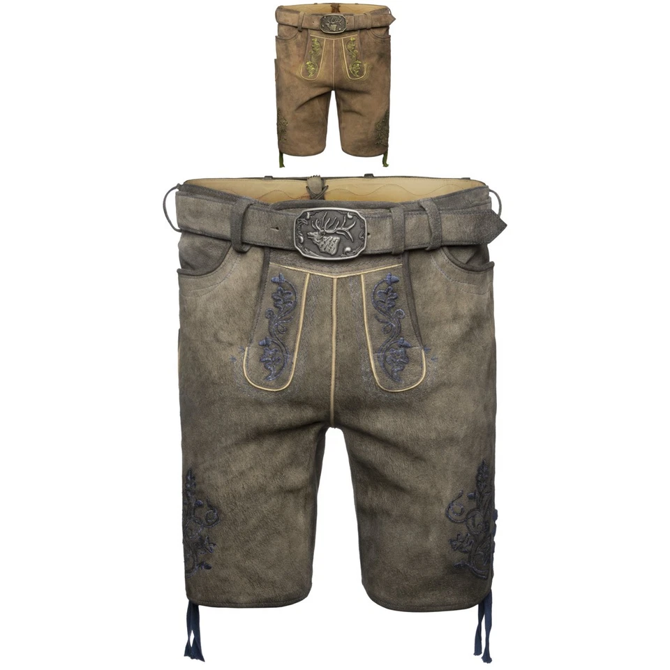 Spieth & Wensky Fendo Pantalon en Cuir avec Ceinture Homme Traditionnel - Photo 1/1