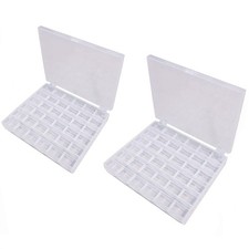 Fbshicung Bobbin Case, 36 Slots Empty Spools Box, Organizer Plastic case for ...