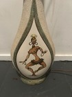 VINTAGE MID CENTURY Unique TEXTURED TABLE LAMP Works Signed Plaster? Chalkware? — photo 8
