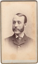 Antique CDV Circa 1880s Geo. T. Putnam Handsome Man With Mustache Middleboro Ma