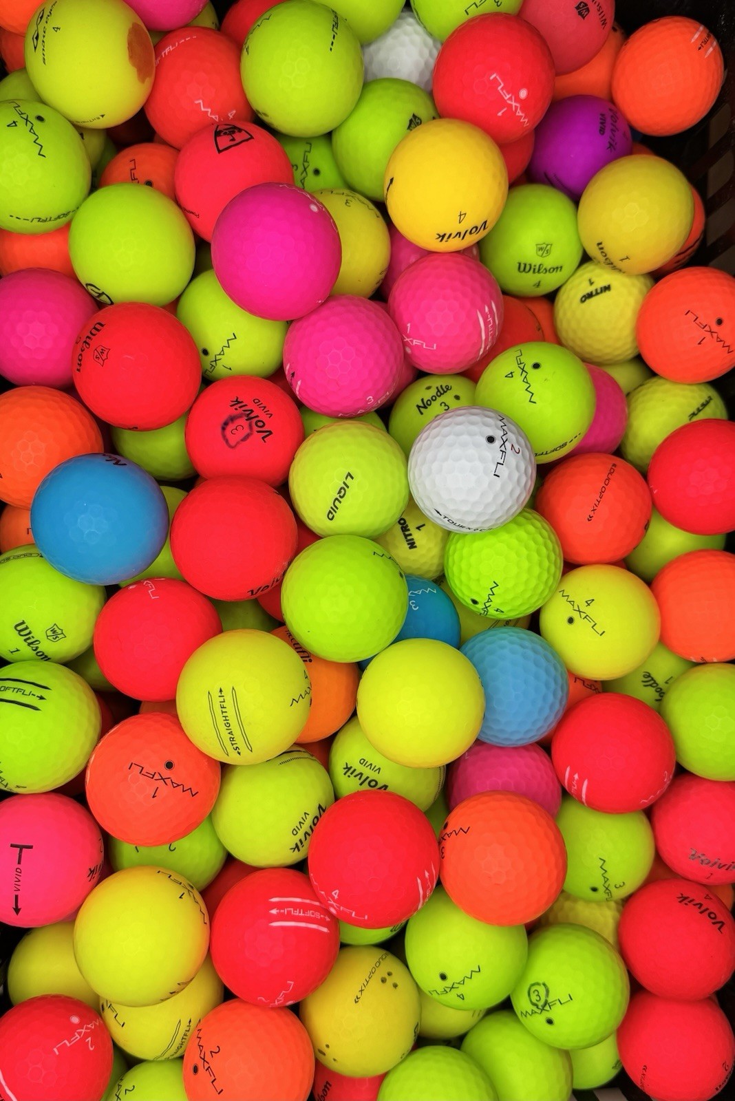50 5/4A+  Assorted Color Matte Golf Balls *Free Shipping*