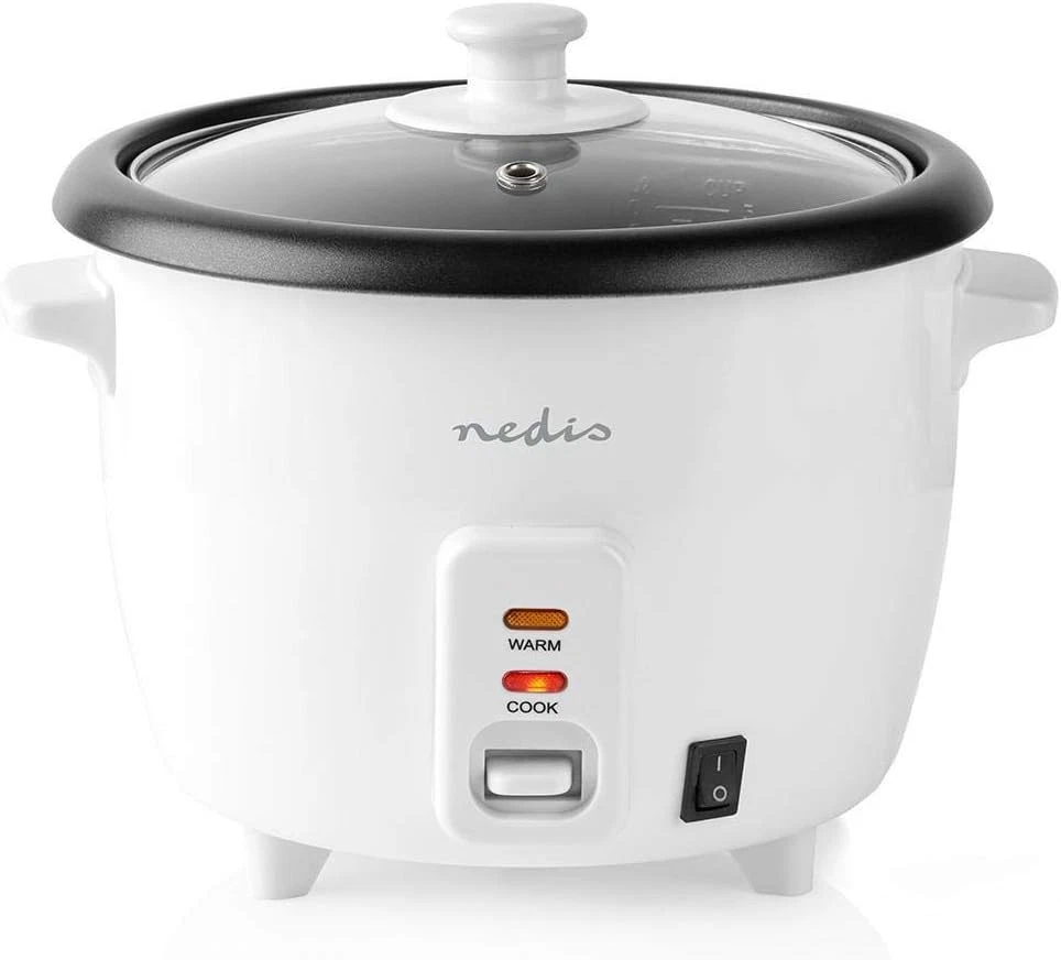 Nedis KARC06WT Rice Cooker 300 Watt 0.6 Liter Rice Cooker White #Y91-547