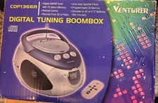 Venturer Digital Tuning Boombox Model CDp1366r With Original Box, Tape/Cd Player