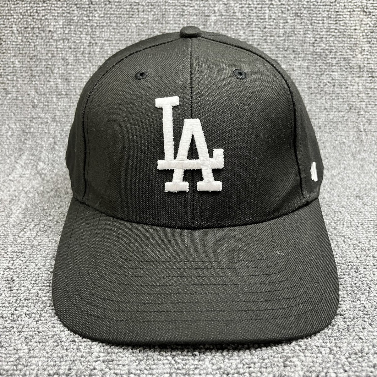 LA Dodgers '47 Brand MVP Hat Black White Adjustable Hook & Loop Baseball Cap