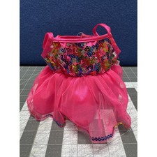 Build-A-Bear Pink Sequin Accent Tutu Dress BABW Sparkly Party Outfit