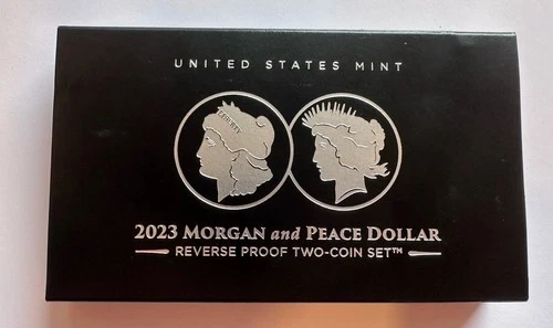 2023 CAMEO Morgan & Peace Dollar Reverse Proof Two-Coin Set- OGP & CoA-GORGEOUS!