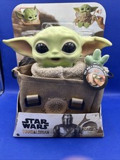 STAR WARS MANDALORIAN THE CHILD BABY YODA 11" TALKING PLUSH IN SATCHEL, Grogu.