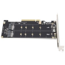 Adapter Card Dual M.2 NVMe SSD to PCIE X8 M Key Hard Drive Converter Reader