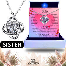 Knot Silver CUSTOM Sister Necklace Gift Ideas Birthday Gifts for Women ANDREO