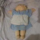 Vintage Handmade Soft Sculpture Cabbage Patch Kids Lookalike Blonde Blue Dress