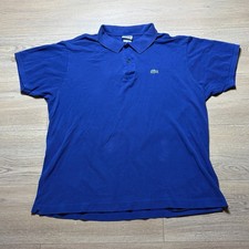 Lacoste Polo Shirt Mens 8 Blue Classic Croc Logo Short Sleeve Cotton Casual