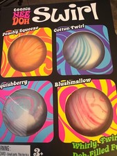 NeeDoh Teenie Swirl 4-pack, Nee Doh Mini Squishy Stress Balls, Set Of Four