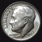 1955-D 10C Roosevelt Dime BU 90% Silver 26owt0601-2