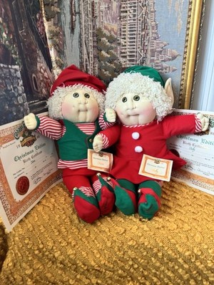 Xavier Roberts Doll Cabbage Patch Softie Christmas Edition Kane Kelly W/ Papers