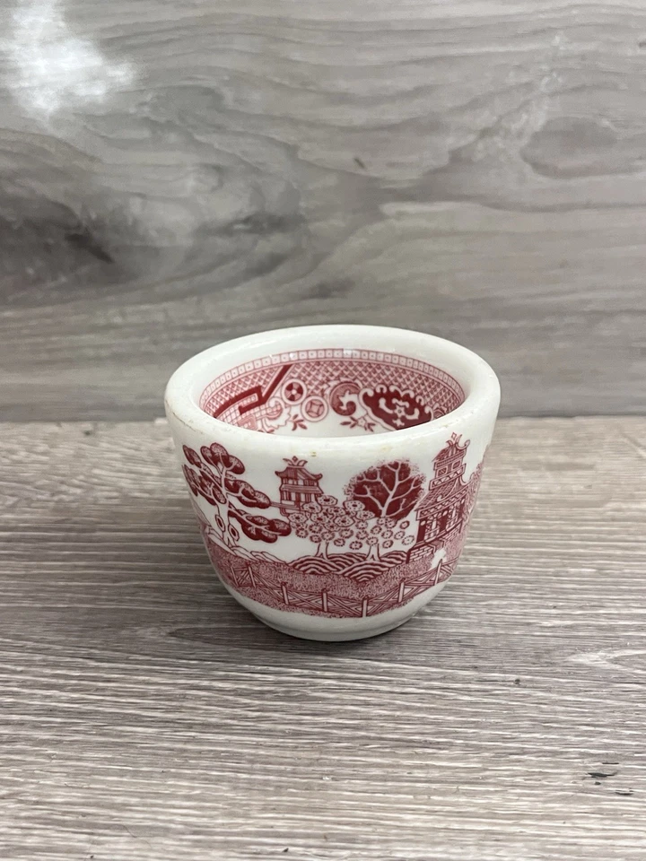 Chinese American restaurant ware teacup Jackson China red willow 3” Vintage - Image 2 of 4
