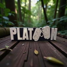 Platoon 3D Movie Logo display stand Size 15cm X 5cm