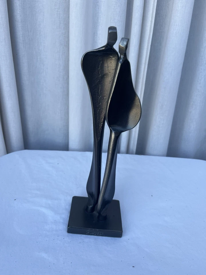 Борис Крамер ручная ковка металлическая скульптура винтажное современное искусство тихая встреча - Изображение 4 из 4