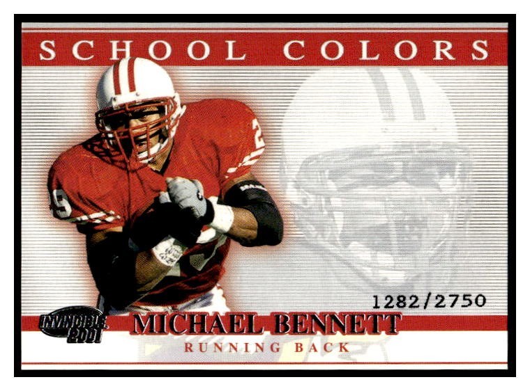 2001 Pacific Invincible School Colors 59 Michael Bennett /2750 Badgers Vikings