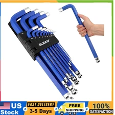 ELEAD 13PC Metric Hex Key Set 2-19mm S2 Long Ball End Allen Wrenches