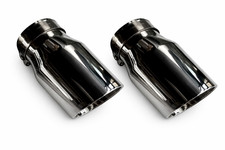 Auspuffblenden Endrohre für AUDI A6 C6 4F 100mm rund Chrom Look Auspuff Blende