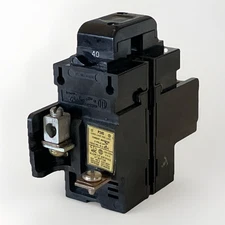 Pushmatic Bulldog P240 40A 120-240V 2 Pole Circuit Breaker Flat Bottom + Screen