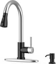 Kitchen Faucet with Soap Dispenser and Pull down Sprayer, RV Single Handle Class