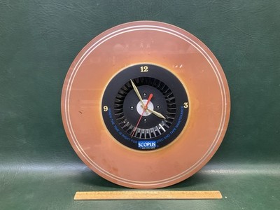 Vintage SCOPUS Aluminum Hard Disk Platter 14'' Wall Clock ~ Works