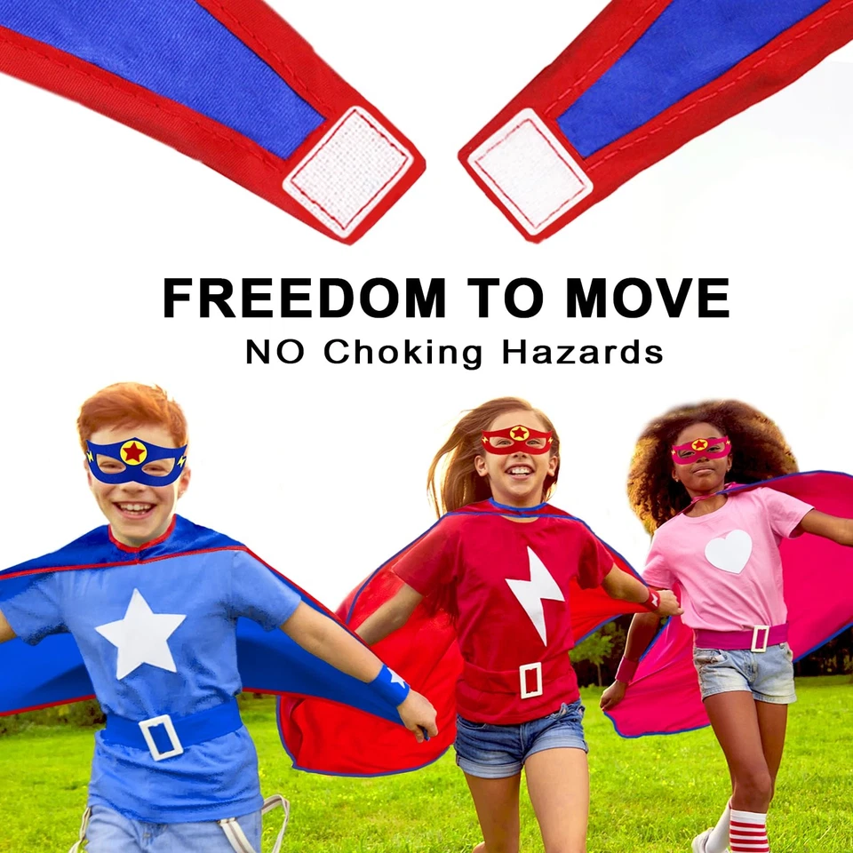 Capas y máscaras de superhéroes para niños favores de fiesta - Paquete de 12 disfraces de vestir Foto 2 de 4