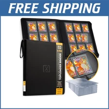 Premium Faux Leather Card Binder - 252 Toploader Capacity with Carrying Strap