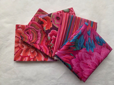 5 Fat Quarters - Red Kaffe Fassett FQ 18 x 22 100% Cotton Quilting Fabric Ver 4