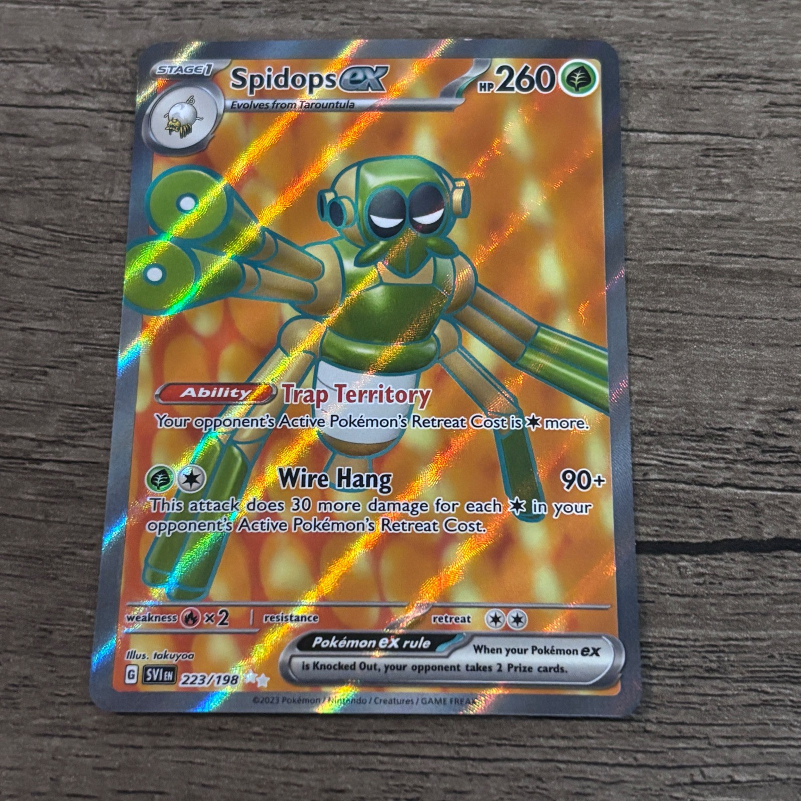 Spidops ex 223/198 Double Rare Scarlet & Violet Pokemon Holo Moderately Played