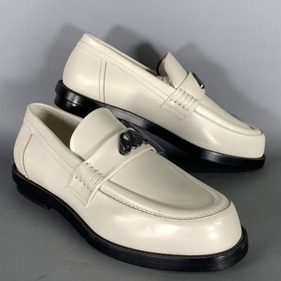 ALEXANDER MCQUEEN Größe 10 Weiß Elfenbein Leder Slipper Loafer
