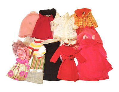 Vintage Barbie Clothing Lot Julia Francie Twiggy Dresses and Coats TLC Lot